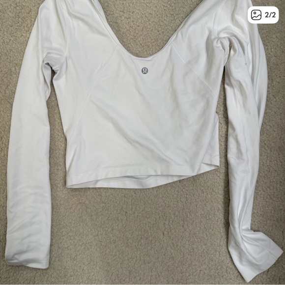 Lululemon White Long Sleeve Women's Top - Picture 1 of 2